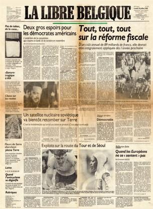 La libre belgique 18 juillet 88 p1 mini